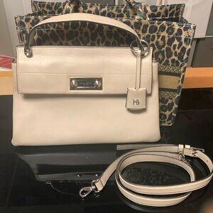 HENRI BENDEL  Modern Icons Top Handle Satchel /Bag/ Crossbody BEIGE/CREAM color